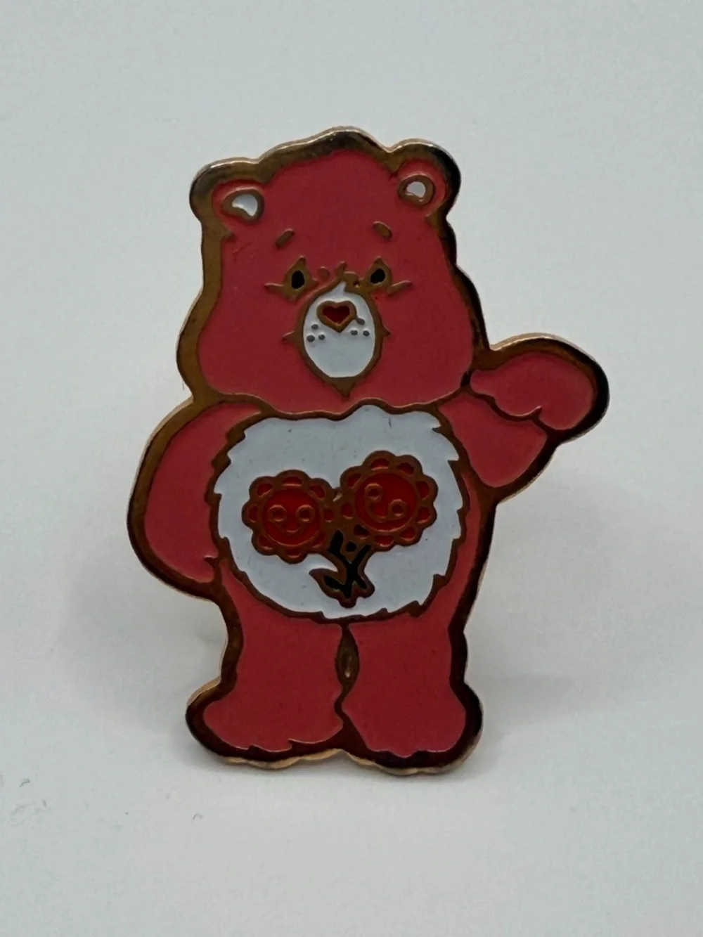 Care Bear “Friend Bear” Enamel Pin with Rose Belly Badge